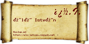 Élő István névjegykártya